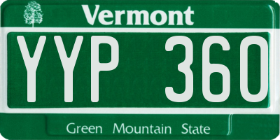 VT license plate YYP360