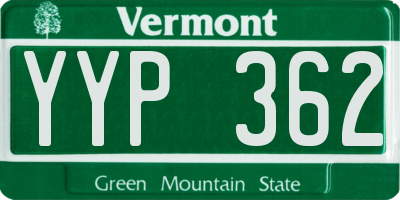 VT license plate YYP362