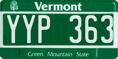 VT license plate YYP363