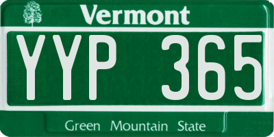 VT license plate YYP365