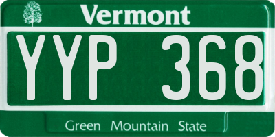 VT license plate YYP368