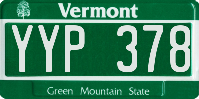 VT license plate YYP378