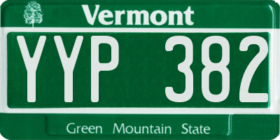 VT license plate YYP382