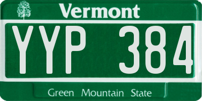 VT license plate YYP384