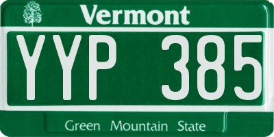 VT license plate YYP385