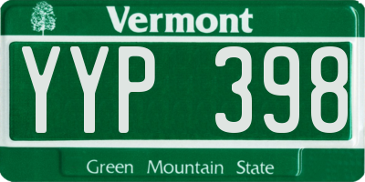 VT license plate YYP398