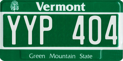VT license plate YYP404