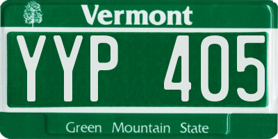 VT license plate YYP405