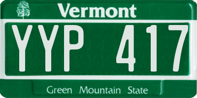 VT license plate YYP417