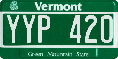 VT license plate YYP420