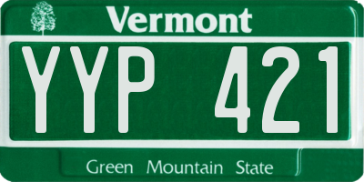 VT license plate YYP421