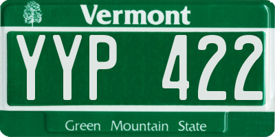 VT license plate YYP422