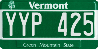 VT license plate YYP425