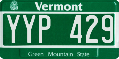 VT license plate YYP429