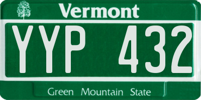 VT license plate YYP432