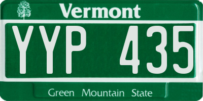 VT license plate YYP435