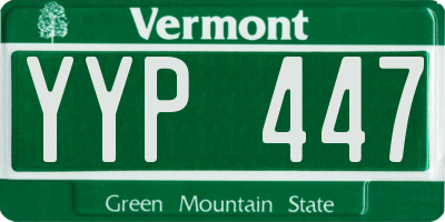 VT license plate YYP447