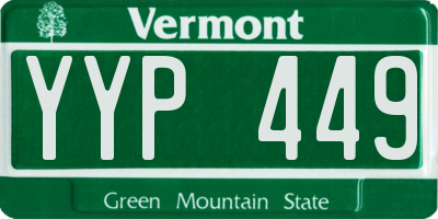 VT license plate YYP449