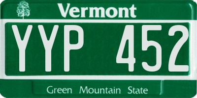 VT license plate YYP452