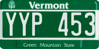 VT license plate YYP453