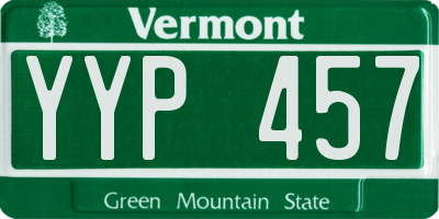 VT license plate YYP457