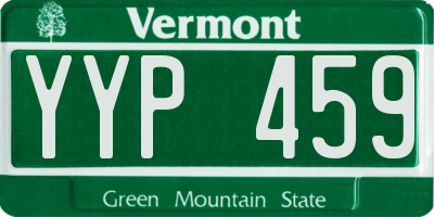 VT license plate YYP459