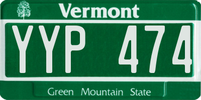 VT license plate YYP474
