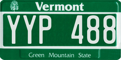 VT license plate YYP488