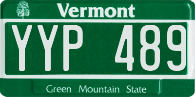 VT license plate YYP489