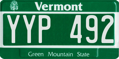 VT license plate YYP492