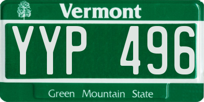 VT license plate YYP496