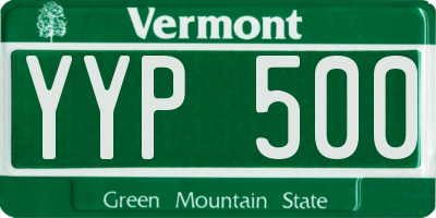 VT license plate YYP500