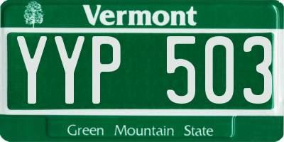 VT license plate YYP503