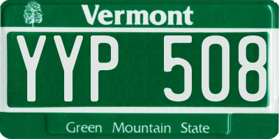VT license plate YYP508