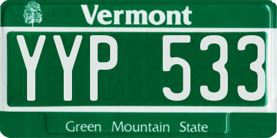 VT license plate YYP533