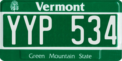 VT license plate YYP534