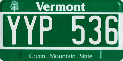 VT license plate YYP536
