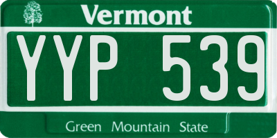 VT license plate YYP539