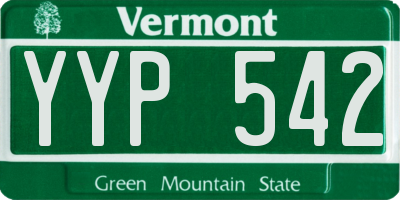 VT license plate YYP542