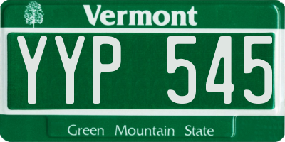 VT license plate YYP545