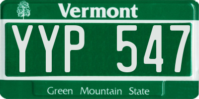 VT license plate YYP547