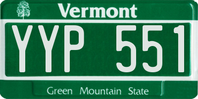 VT license plate YYP551