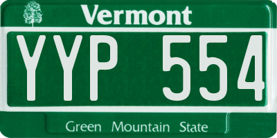 VT license plate YYP554