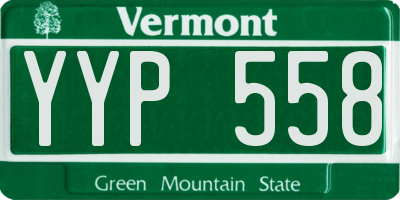 VT license plate YYP558