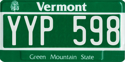 VT license plate YYP598