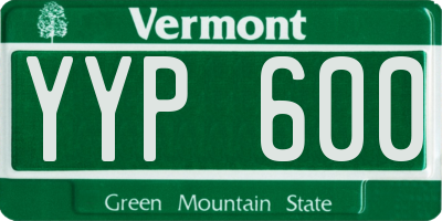 VT license plate YYP600