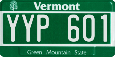 VT license plate YYP601