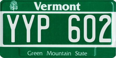 VT license plate YYP602