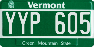 VT license plate YYP605