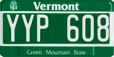 VT license plate YYP608